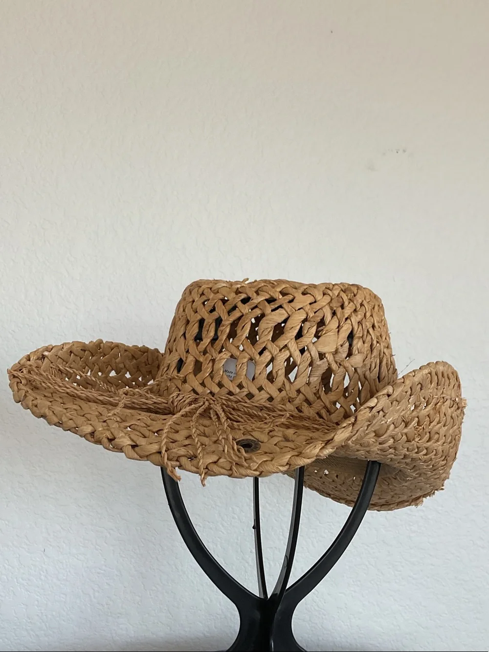 🤠 CONNER Women's Tan Woven Straw Cowboy Hat with Braided Band